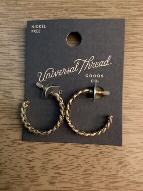 Universal Thread Gold Tone Twisted Hoop Earrings New Buy Now